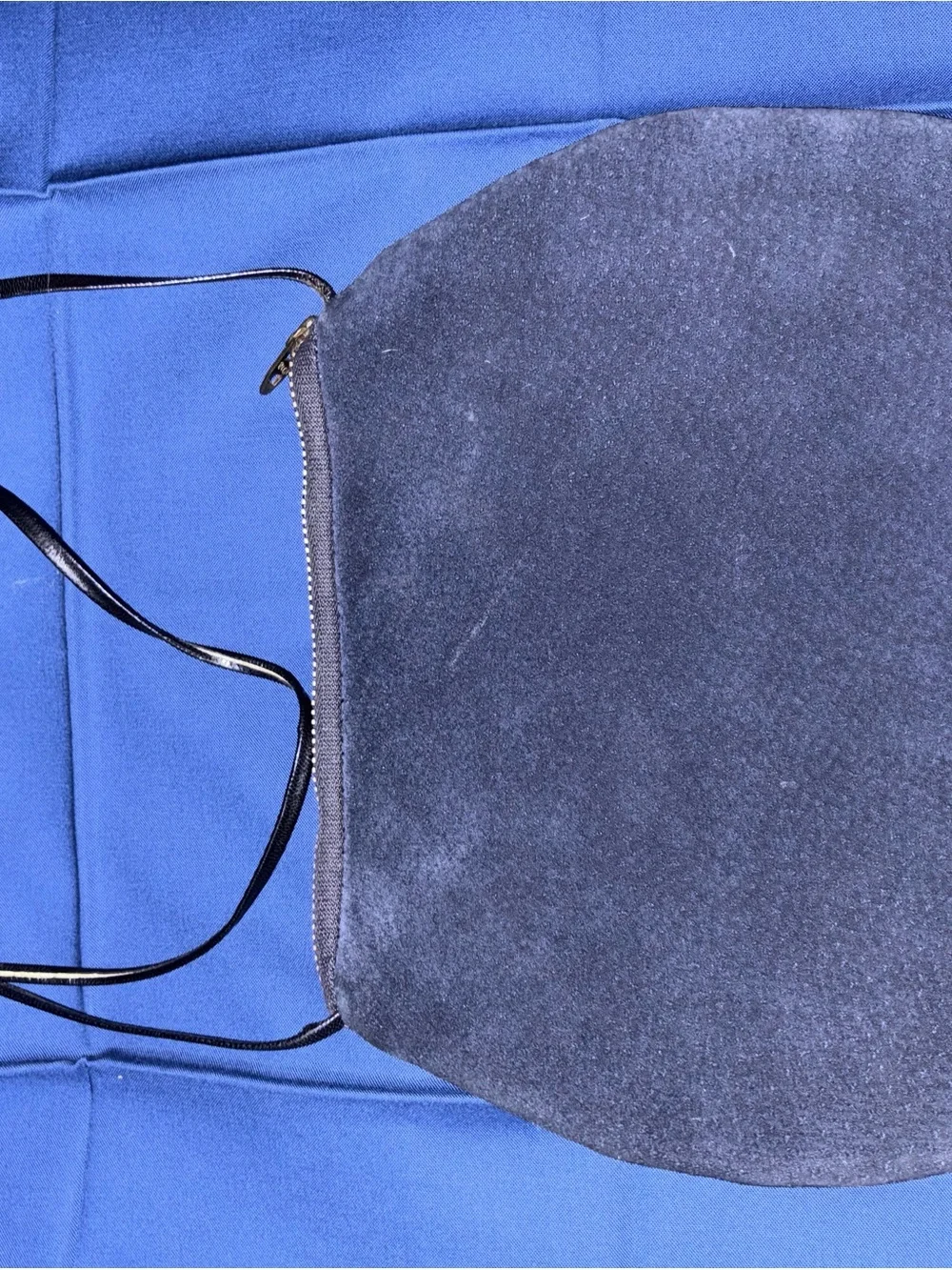 Men's Suede Messenger Bag in Navy with Black Straps
